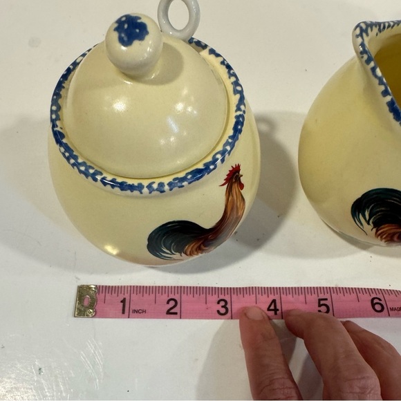 Gryphonware vintage Country Rooster Cream and Sugar Set - Picture 12 of 15